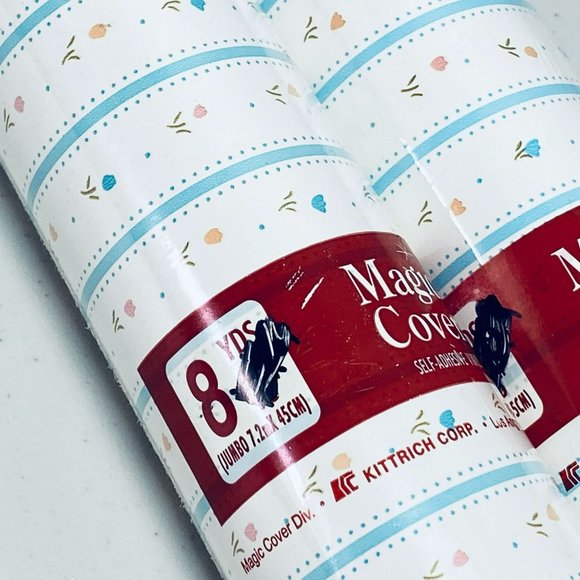 Magic Cover Draw Shelf Self-Adhesive Vinyl Liner 24'x 18" Floral Stripe Slate - Picture 4 of 6